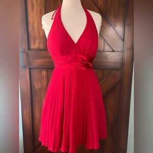 Betsy & Adam Elegant Red Halter Dress
